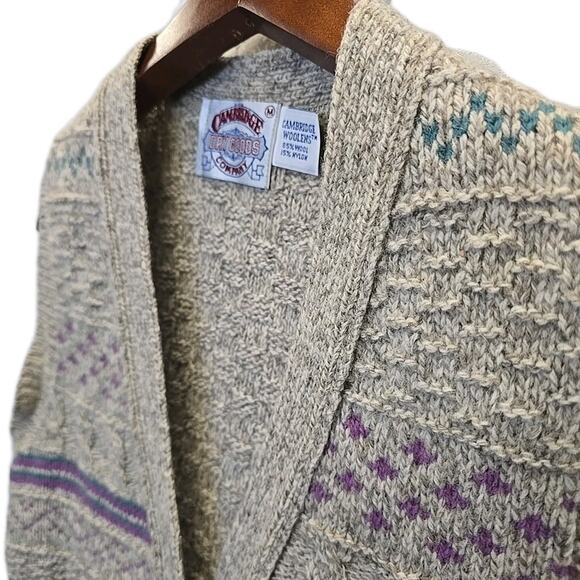 Vtg Cambridge Dry Goods Womens M Wool Sweater Vest Cottagecore USA Made Granny - Picture 4 of 9